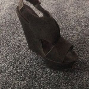 Black steve madden wedges (lightly worn)